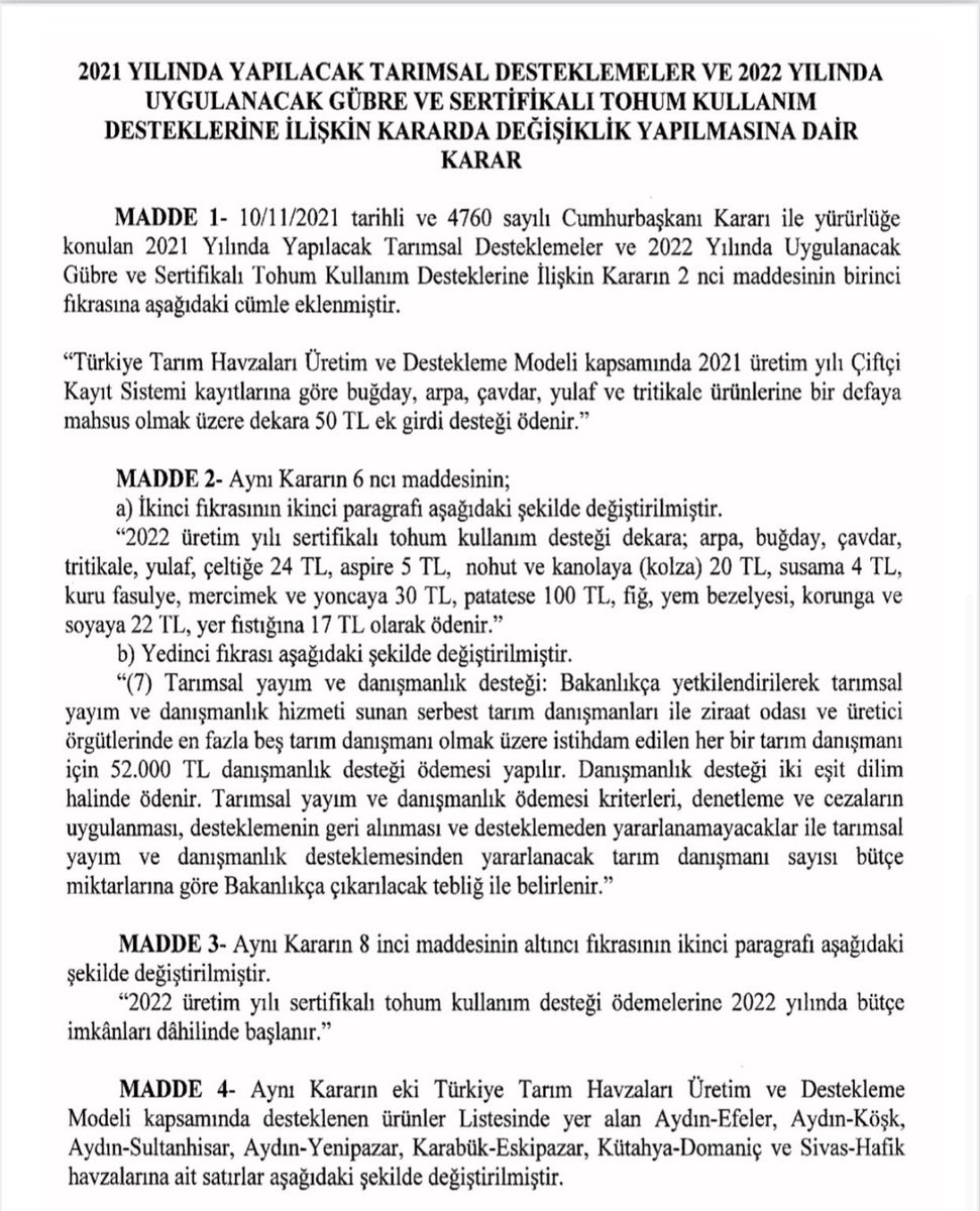 <a href="/VahitKirisci/">Prof.Dr.Vahit Kirişci</a> Tarıma ve ülke ekonomisine katkı sunan, her an ve her koşulda üreticisinin yanında olan ve yıllardır emek veren Tarım Danışmanlarıma devlet güvencesi verilsin <a href="/RTErdogan/">Recep Tayyip Erdoğan</a>