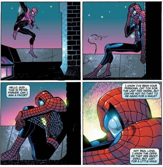 오랜만에 시작하는 맘으로 다시 달리고 있는데
이부분 너무 좋은데 짜증남

"하느님, 안녕하세요. 몇 년 동안 절 고양이 인형처럼 갖고 노신 건 아는데... 당분간 좀 안 하시면 안 될까요? 오래도 바라지 않아요. 어차피 가능성 제로라는 건 알거든요. 그래도... 정말 잠깐이면 되니까..."