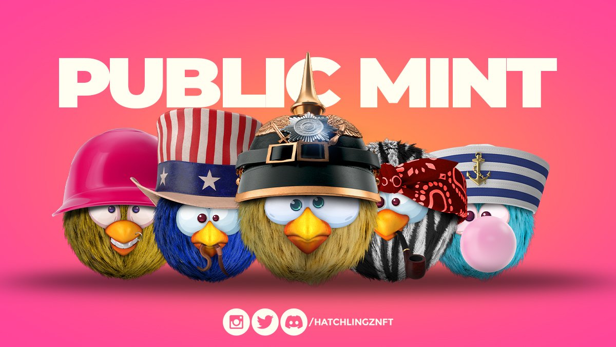 HatchlingzNFT's tweet photo. 🐣PUBLIC MINT IS LIVE🐣

🔥GIVEAWAY ~ 300 $YOLK to 1 WINNER who:

1⃣ Follows @HatchlingzNFT 
2⃣Retweet + Like
3⃣Tag 3 friends!

MINT SITE:
https://t.co/HUj0Px2ab7 https://t.co/BQZqLjrakL