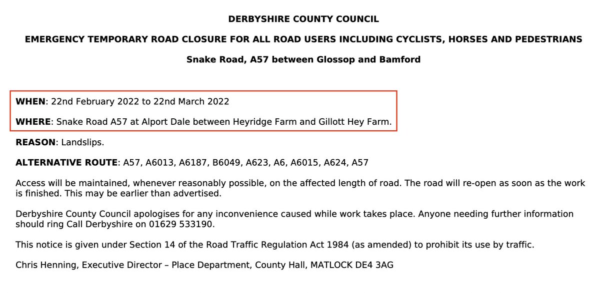 Clarification on A57 #SnakePass road closure: 'Cyclists are not banned from the entirety of the Snake Pass and can bridge the gap over the closed section of road if they are willing and able to take an off-road diversion.' Read our full statement. 👇