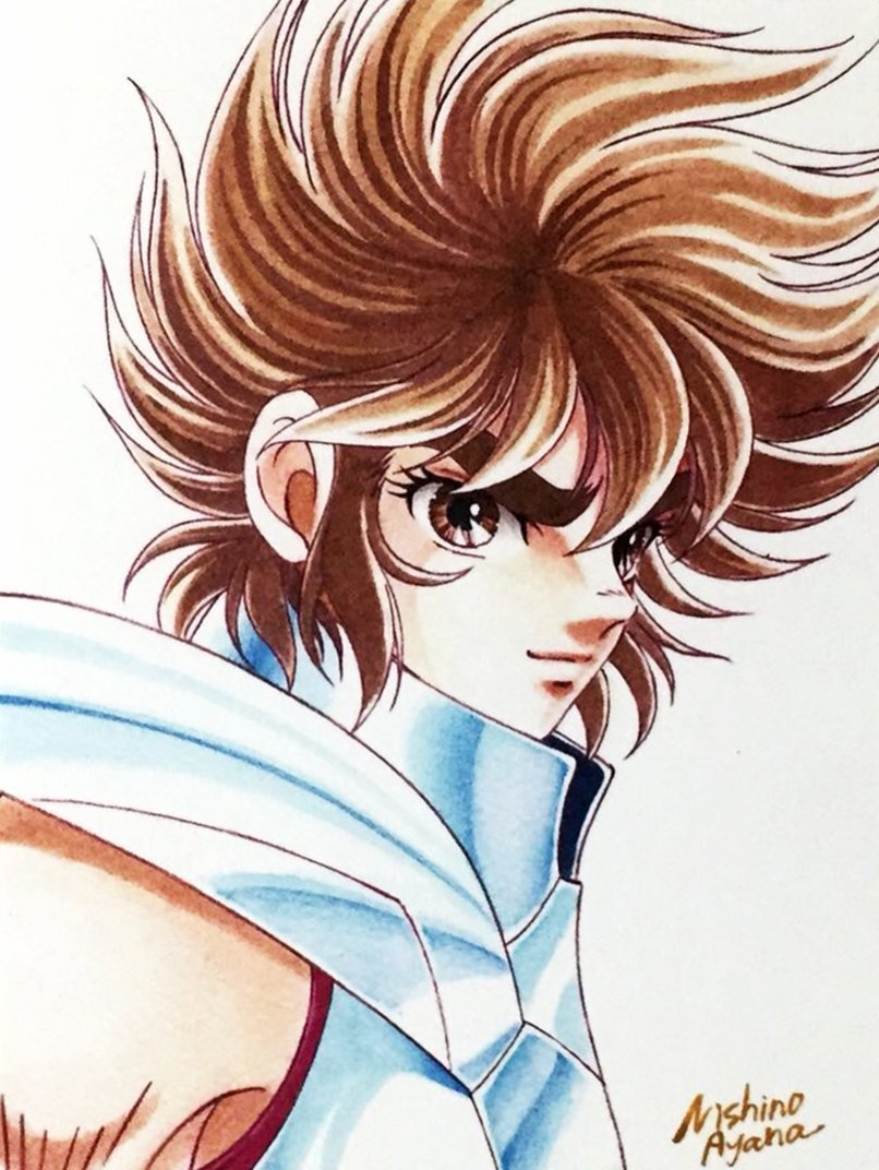 聖闘士星矢アニメーター アウタースペース西野文那 缶バッジ 双子座サガ黄金聖闘士 Artwork by Ayana Nishino (西野 文那) #SaintSeiya #聖闘士星矢