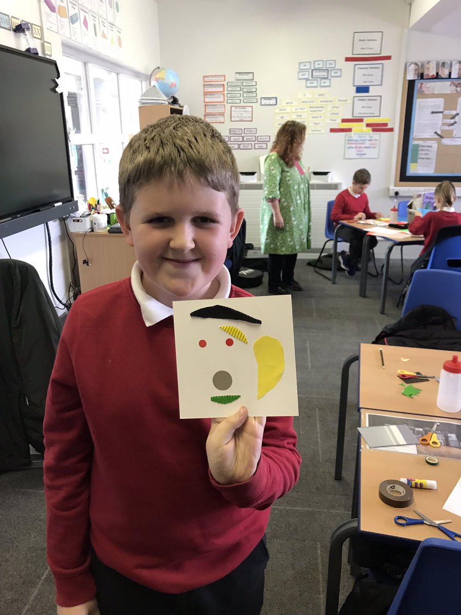 MrS_OLOS's tweet photo. This morning we had a visiting artist who helped the children to develop a self portrait, which was then turned into an abstract portrait!! We all had a great time exploring different shapes and materials 🖼 🎨 https://t.co/ARFg3Xsxya