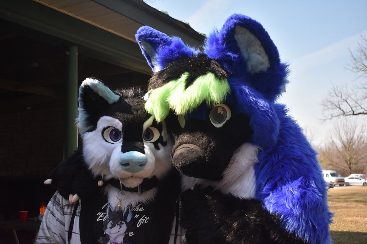 Happy #FursuitFriday. Pic from my picnic last weekend with my friend <a href="/nameless_wolf21/">Nameless_The_Wolf🔜 mff</a>. 

#furry #furries #ohiofurries #ohiofurry #fursuits #fursuiter #furrypride #furryfandom #furrycommunity