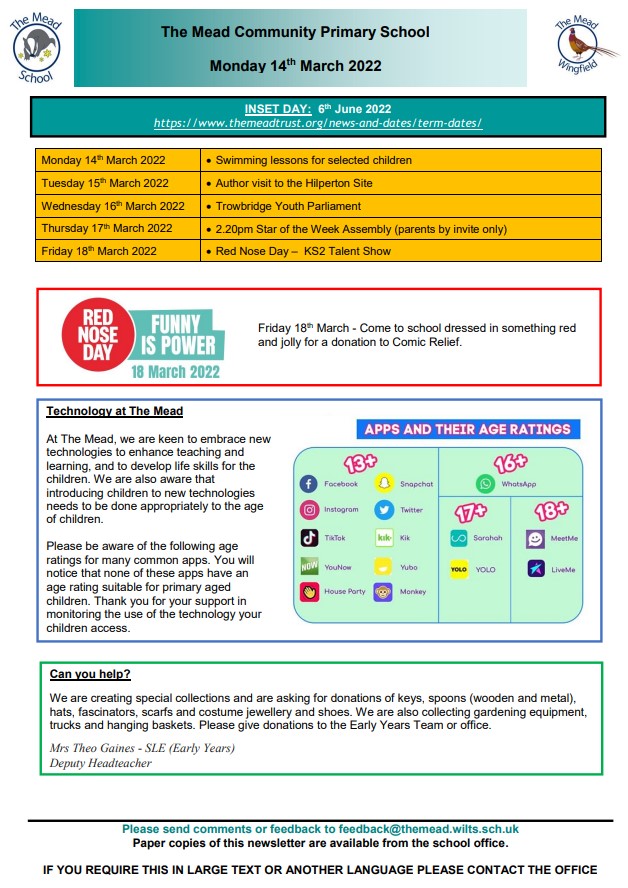 MeadatWingfield's tweet photo. Read all about it!
This week's newsletter is out now! This has been emailed to all families but is also available for download at https://t.co/SPA8iR7mWk https://t.co/L0q24QXIaP