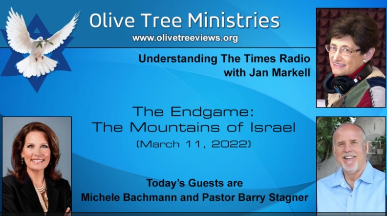 OliveTreeMin's tweet photo. Jan Markell talks to Michele Bachmann &amp;Pastor Barry Stagner. Russia is attacking Ukraine because of a weak America &amp; because she may be gearing up to strike “the mountains of Israel” in the Gog-Magog War of Ezekiel 38-39. 

View here:  https://t.co/V4DcXtiCku

#Jesus #God #Bible https://t.co/WAtdLDwaad