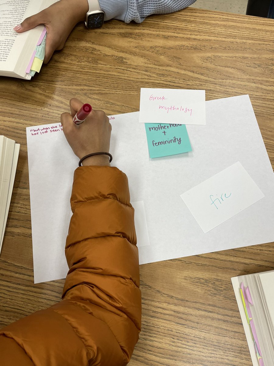 Adapted <a href="/MelAlterSmith/">Melissa Smith #TeachLivingPoets</a>’s Envelope Game today- each group receives a motif, character &amp; image from the chapter we studied, then Ss add an additional technique &amp; pull it all together = part to whole analysis! Works for any text/collection/level! #chantillypd #aplitchat