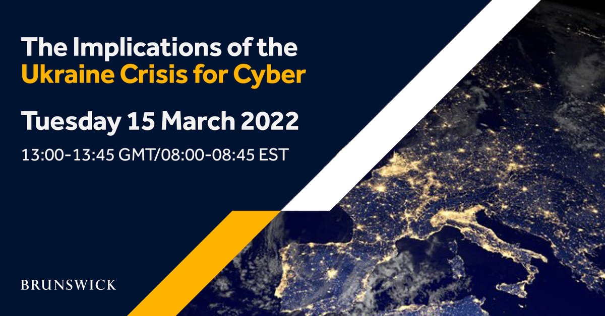 Join our #Geopolitical team for a panel discussion with Anthony Gardner, Paddy McGuinness, Siobhan Gorman, moderated by Kate Fall, to draw insights on the Implications of the Ukraine Crisis for Cyber.
Register here: ow.ly/98PV50Ihhjb
#ukrainerussia #businessimplications