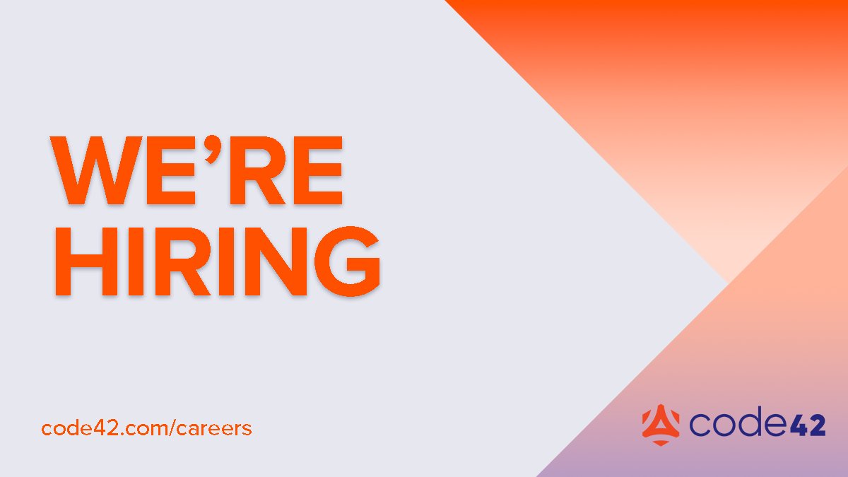 code42's tweet photo. Code42 is #hiring! Do you thrive on collaboration and are in search of an industry-leading #cybersecurity company? Come join our team! Check out our open positions and apply today! https://t.co/aaZePwjQpi #BeCode42 https://t.co/7MNnC5rsUr