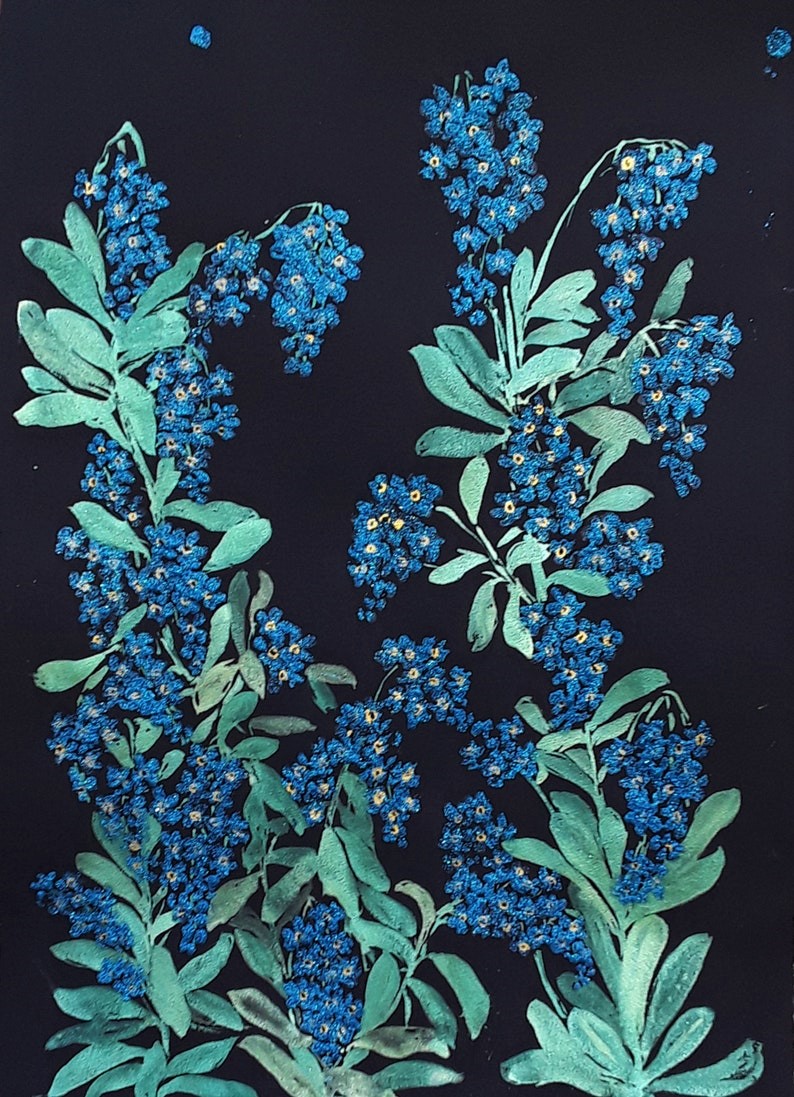 I'd Rather Be Blue Over You
Watercolor on Black Cotton Paper
2021, 22"x 30"
Myosotis, Forget Me Nots
etsy.me/3vV2FBL via <a href="/Etsy/">Etsy</a> 
#art #artwork #ArtistOnTwitter #artistsontwitter #Artist #Watercolor #painting #garden #nature