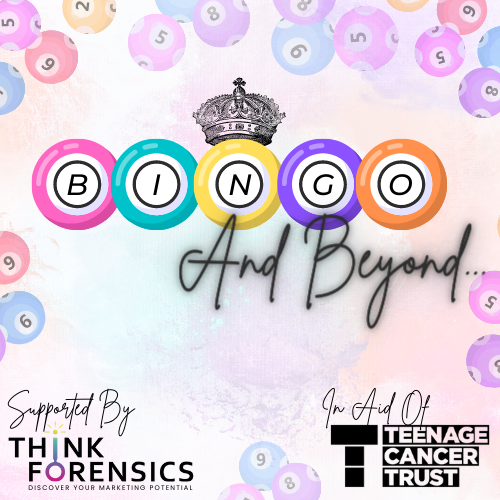 ThinkForensics_'s tweet photo. I am delighted to announce that Think Forensics will be sponsoring a fundraising event! Bingo And Beyond and is in aid of the Teenage Cancer Trust! 

Any donations for this exceptional cause would be greatly appreciated! https://t.co/gRdSghvHuF

#thinkforensics https://t.co/ClwrBlLIR9