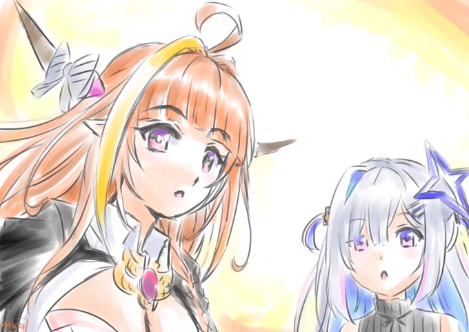 さっくりとですが、かなココ描き  #みかじ絵 #かなたーと 