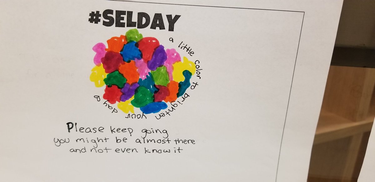 LibraryCville's tweet photo. Centreville HS is celebrating #SELday with messages of kindness and caring. ❤ this so much! @fcpsnews https://t.co/su4IJiqJXT