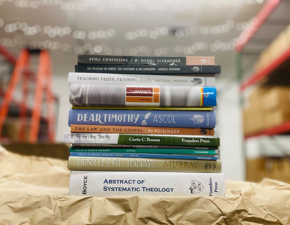 FoundersMin's tweet photo. Damaged book GIVEAWAY 📚

"Man looks on the outward appearance, but the Lord looks on the heart." Even though the covers of these books may be dinged, the inside is still gold. 

Follow @FoundersMin &amp; RT to enter to win a mystery book! Winners will be chosen March 14th (US only). https://t.co/LroCGJFap3