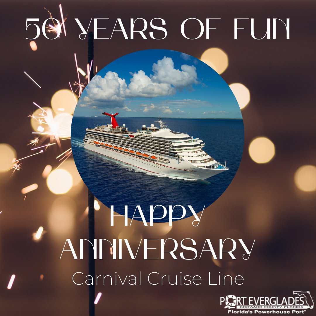 PortEverglades's tweet photo. Congratulations to @CarnivalCruise on this milestone.
#carnivalcruiseline #carnivalfun #thefunship #porteverglades #cruiseporteverglades #carnivalanniversary #50YearsOfFun https://t.co/mB0WVb5Vcf