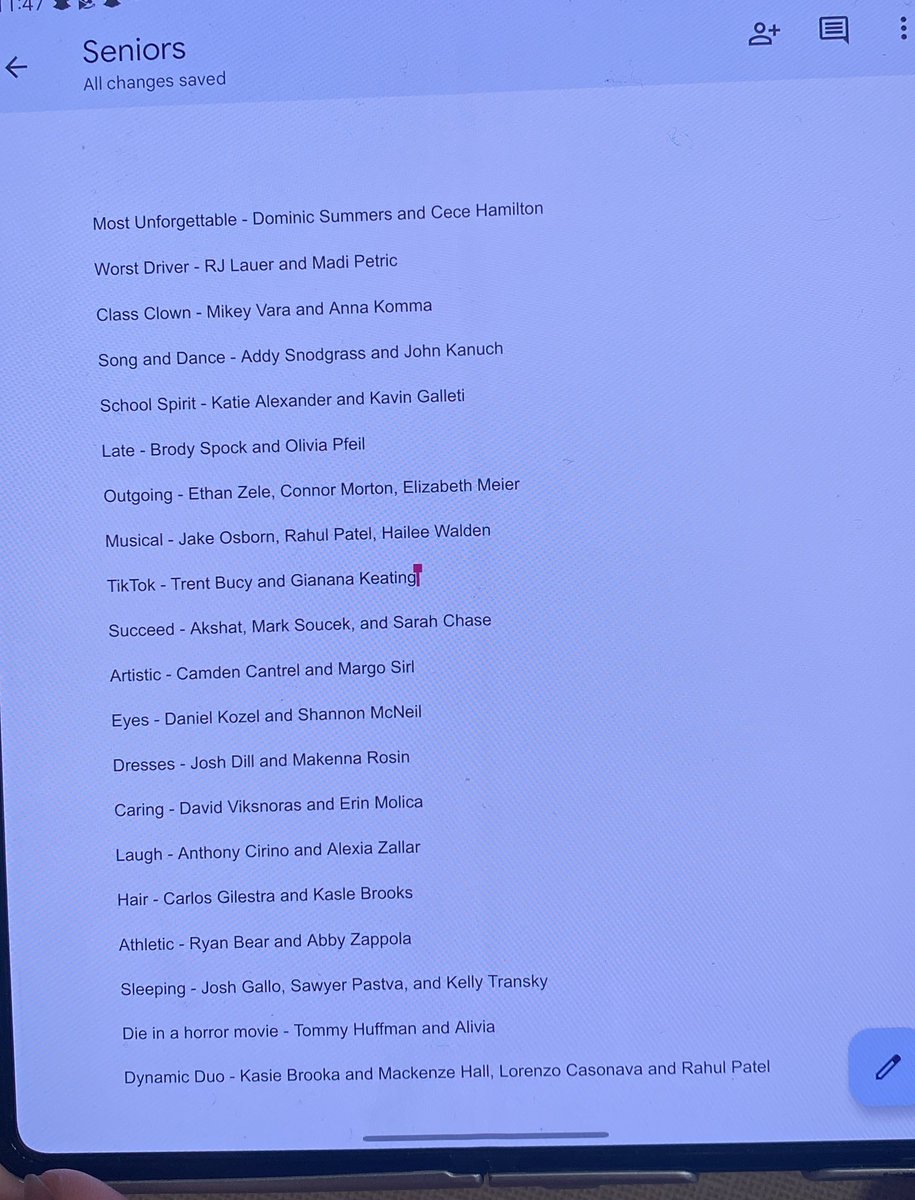 Congratulations to the senior superlative winners!! Pictures will be after school on March 15 and 16 in room 208. Please show up with the other person that won your category