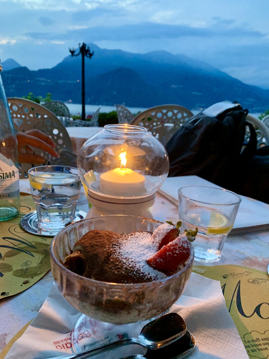 Mizbella67's tweet photo. Heavenly view. Heavenly meal. Best tiramisu ever. #Romantic Varenna Lake Como #Italy #Varenna #lakecomo https://t.co/aP6dM4QeU6