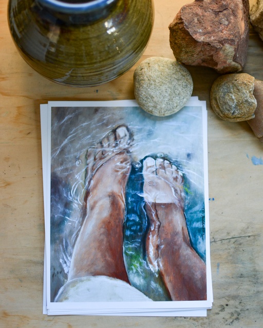 LkwdUMC's tweet photo. "For me, there is a liminality to standing with my feet submerged, not far from dry ground. Whether a boat ride or baptism, you’re going somewhere you’ve never been when you decide to take that step." — “Threshold” by Rev. T. Denise Anderson | @sanctifiedart https://t.co/rz07B4lKix