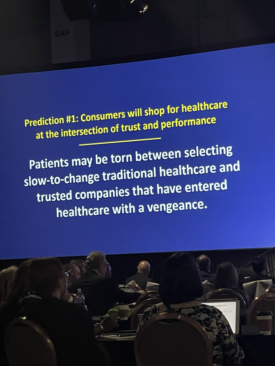 SonjaRosenMD's tweet photo. “Consumers will shop for healthcare at the intersection of trust and performance” great talk by @CraigSamitt on #innovation &amp; #disruption in the future of #healthcare #delivery @theAMGA #AC22 https://t.co/19eiLi467H