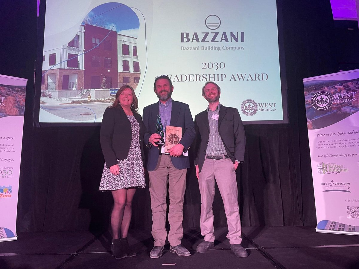 Thank you USGBC West Michigan Chapter for honoring our work at last night's event. We are proud to be part of the solution. Buildings that are Net Carbon Zero are best for our community and our planet. It can be done!