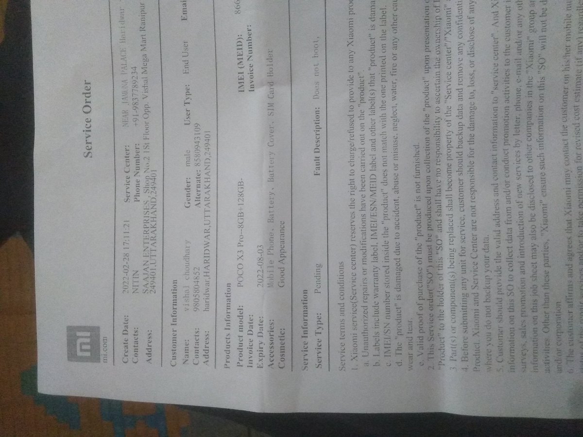 Vishalc1122's tweet photo. My poco x3 pro got dead while using it in my hand.  And the company is saying that I will be given Redmi 10 Pro. But why should I buy that phone which I have bought 21000. I want only Pocox3Pro phone. I don't want any redmi 10 pro .
@IndiaPOCO
@POCOGlobal
@XiaomiIndia @Xiaomi https://t.co/ErtHFGfk12