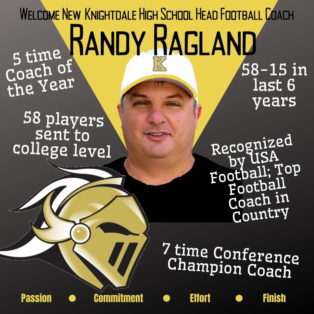 <a href="/KnightdaleHS/">Knightdale High</a> Would like to officially announce and welcome new Head Football Coach Randy Ragland! <a href="/coachrags12/">Randy Ragland</a>