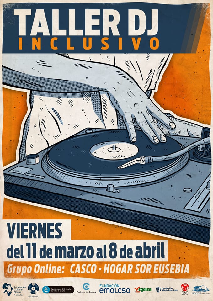 FundEmalcsa's tweet image. Hoxe comezamos cunha nova tanda de obradoiros online de #DJinclusivo por parte da asociación @AscCultNegus. Todos os venres do 11 de marzo ata o 8 de abril, os usuarios de @cascocoruna, #HogarSorEusebia, @DownCoruna, entre outras asociacións, poderán iniciarse nesta disciplina 🎧
