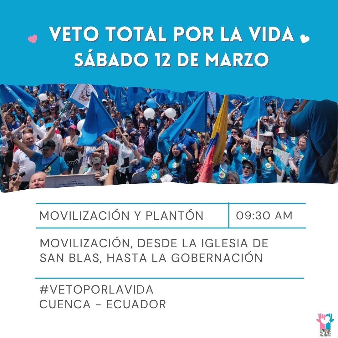 PROVIDA19's tweet photo. Cuenca se levanta, al igual que el resto de cuidades. Estimado @LassoGuillermo como nuestro presidente le pedimos con la humildad y firmeza que caracteriza a los ecuatorianos (mayoritariamente PROVIDAS) #VetoTOTAL a la ley de aborto por violación. #SiALaVida https://t.co/xdE0ASK6kR