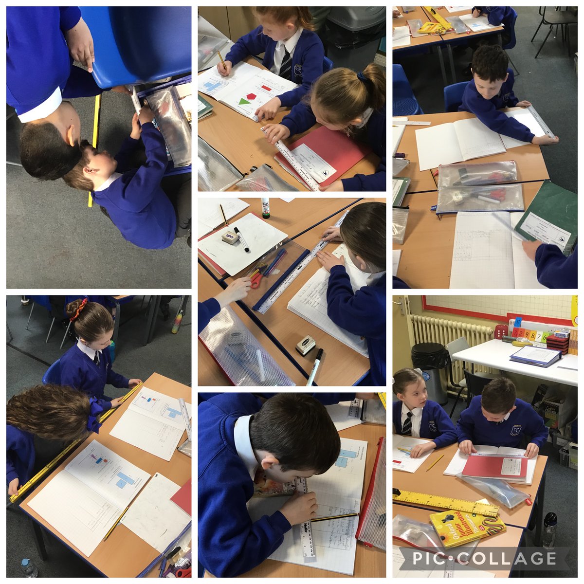 crontony3's tweet photo. In maths this week, we have been measuring perimeter. The children have really enjoyed using different units of measurement to measure different objects around class. https://t.co/9q4KS9mZPX