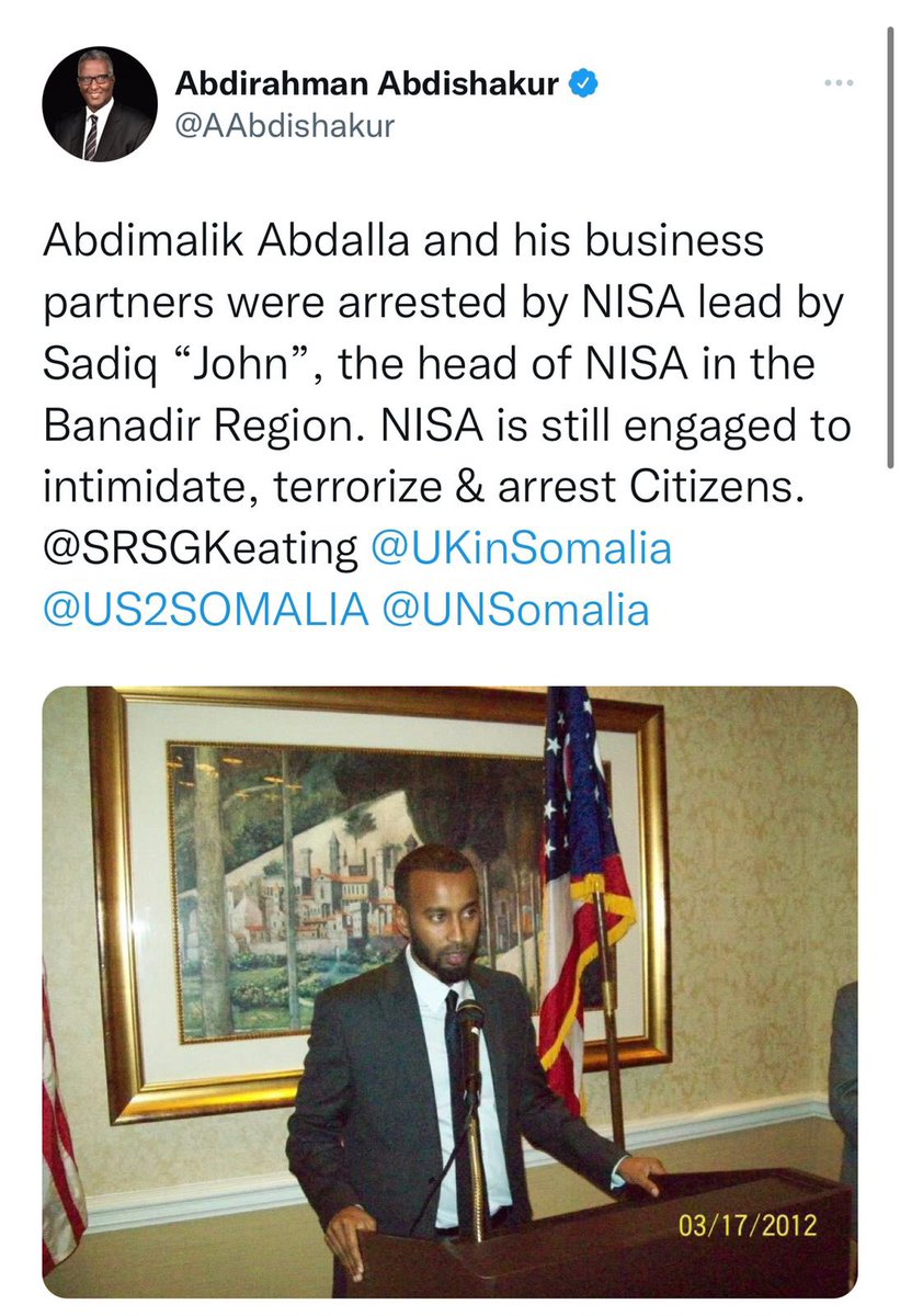 AAW is a politician who always stood for the rights of the citizen. That day, no other politician defended the rights of Malik. But today Malik is an MP &amp; the question is, will he similarly support AAW with his vote? <a href="/AbdisalamAato/">Aato</a> <a href="/adancabdulle/">Adam</a> <a href="/HarunMaruf/">Harun Maruf</a> <a href="/AnalystSomalia/">Abdirashid Hashi</a>