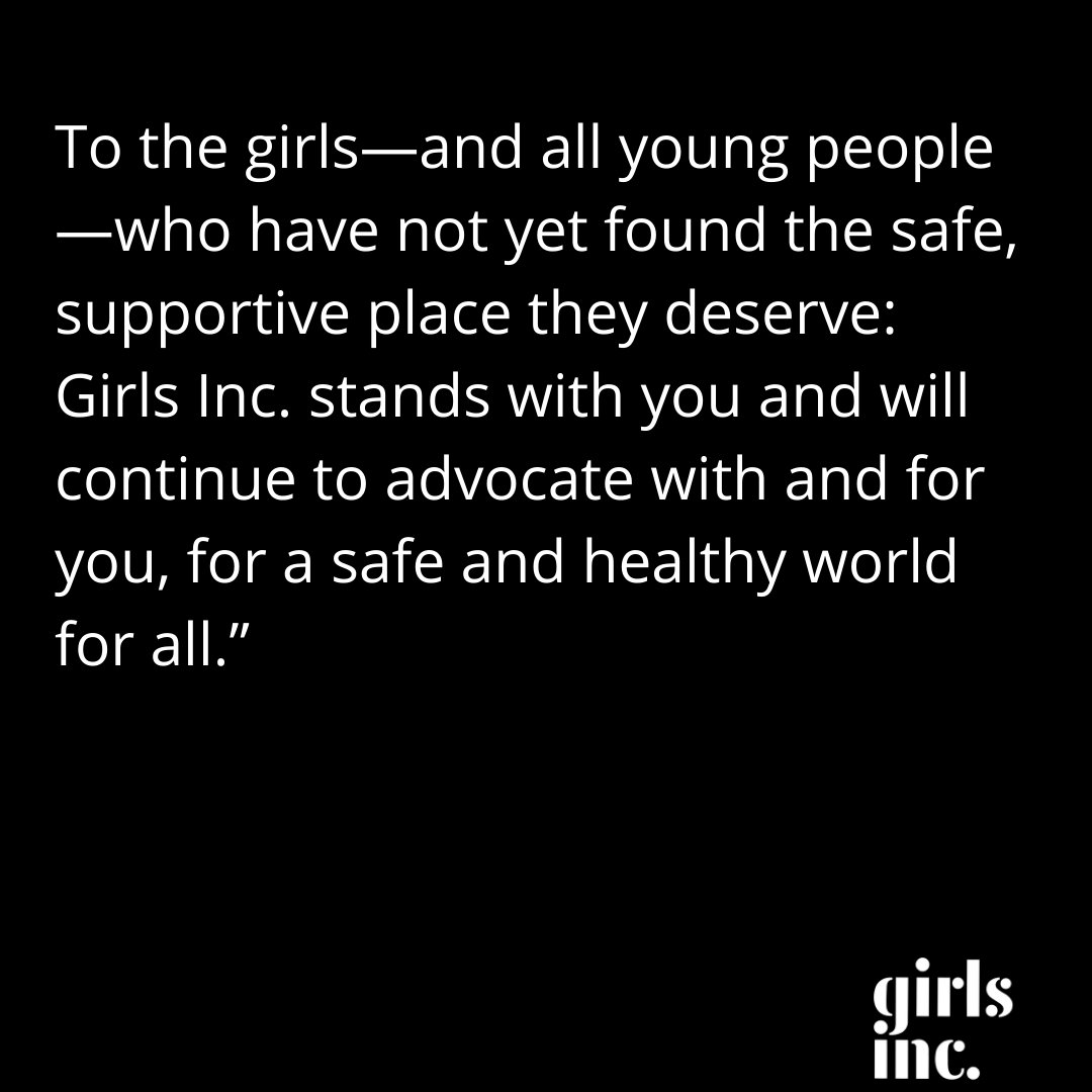 A statement from Girls Inc. National regarding the advancement of the Florida bill to ban LGBTQ+ discussion in schools. 'Girls Inc. stands with you and will continue to advocate with and for you, for a safe and healthy world for all.' #girlsincoc #girlsinc #strongsmartbold