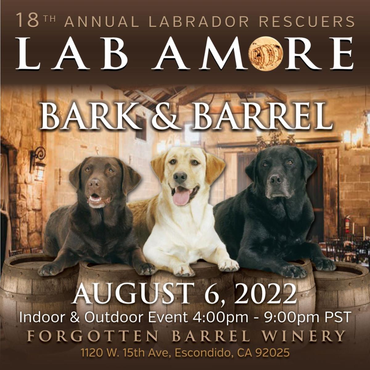 LabRescuersSD's tweet image. Save the date 8/6/22 for Lab Amore
conta.cc/37py7xR