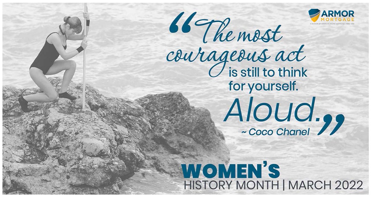 March is dedicated to commemorating and encouraging the study, observance, and celebration of the vital role of women in American history.
#HerStory armormortgage.com/jen