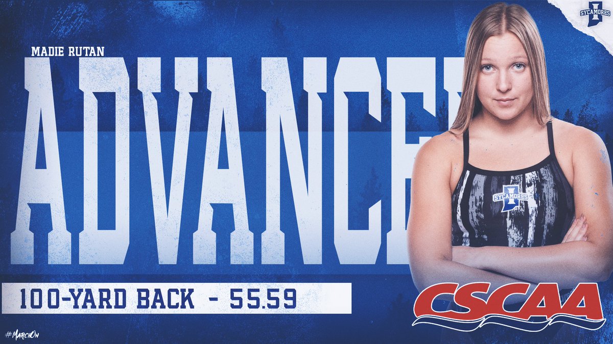 IndStSwimDive's tweet photo. 🚨 ADVANCING 🚨

@madierutan cruises through the 100-yard backstroke prelims to advance to the event finals on Friday night thanks to her 55.59 (19th) in the morning session

#MarchOn https://t.co/fUlck7s0YY