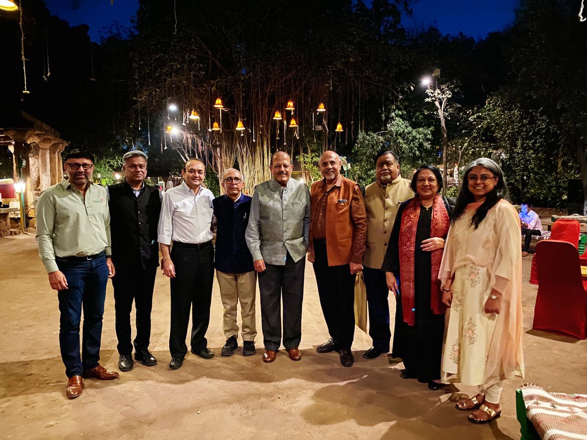 Rajiv_Gandhi's tweet photo. The launch of the ‘Zen-Kaizen at AMA’ coffee table book at the Zen-Kaizen garden, @ama_ahmedabad. Had the honor of meeting @SujanChinoy who released the book, followed by a sumptuous dinner at @rajwadu! #Ahmedabad https://t.co/fymVcWh7Pt