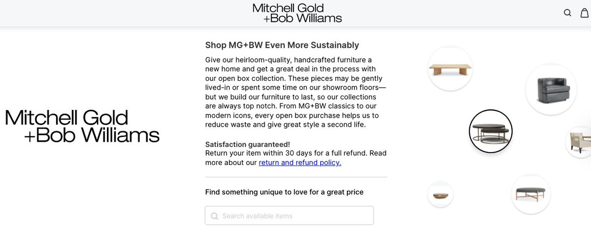 floorfound's tweet image. Today MG+BW has officially joined the recommerce revolution. The launch of its branded recommerce store is just another example of the brand's goal to provide comfort to everyone.

Take a look at hubs.la/Q015SfHC0

#resale #recommerce #fullcycle #sustainability #furniture