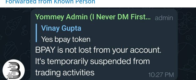 ShitpostPort's tweet photo. Day 11
@BitMartExchange now it's been over 3 months and you have not compensated us for our #BPAY tokens which were stolen because of your mistake. You even said that you will compensate us but you didn't keep your words. Gives us our Money Back.
#Bitmartfraud #bitmartlier https://t.co/Iij20f5p1x