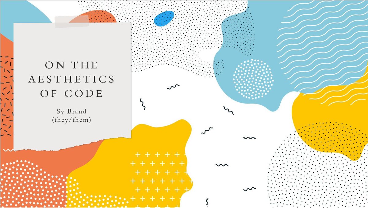 My talk on On The Aesthetics of Code is now online! 

This talk represents months of focused reading on the subject and I'm very proud of it; it would mean a lot to me if you watched it!

youtu.be/CkGqINHZit0
