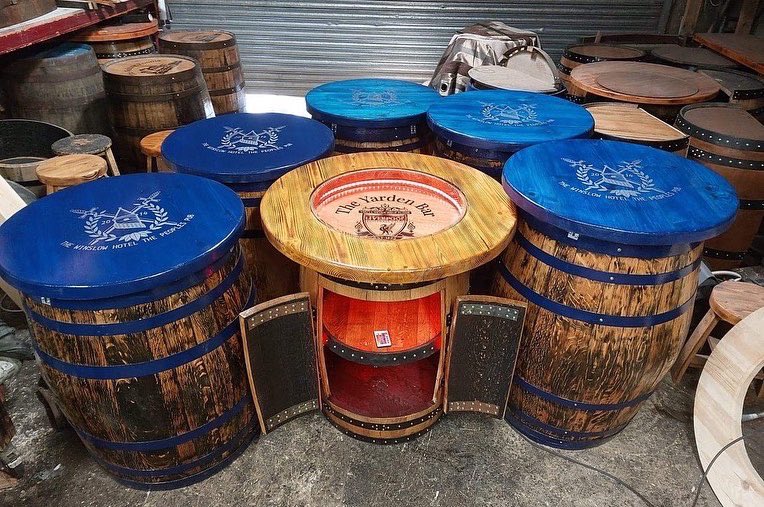 bespokebarrels1's tweet photo. It's been a busy week, as well as #barrelcabinets, we've constructed a beautiful #bartop for next week's #barbuild, & completed a set of #barreltables
Our waiting list is increasing daily so if you're thinking of ordering for a special occasion don't leave it too late. #barrels https://t.co/Qu45tpn09e
