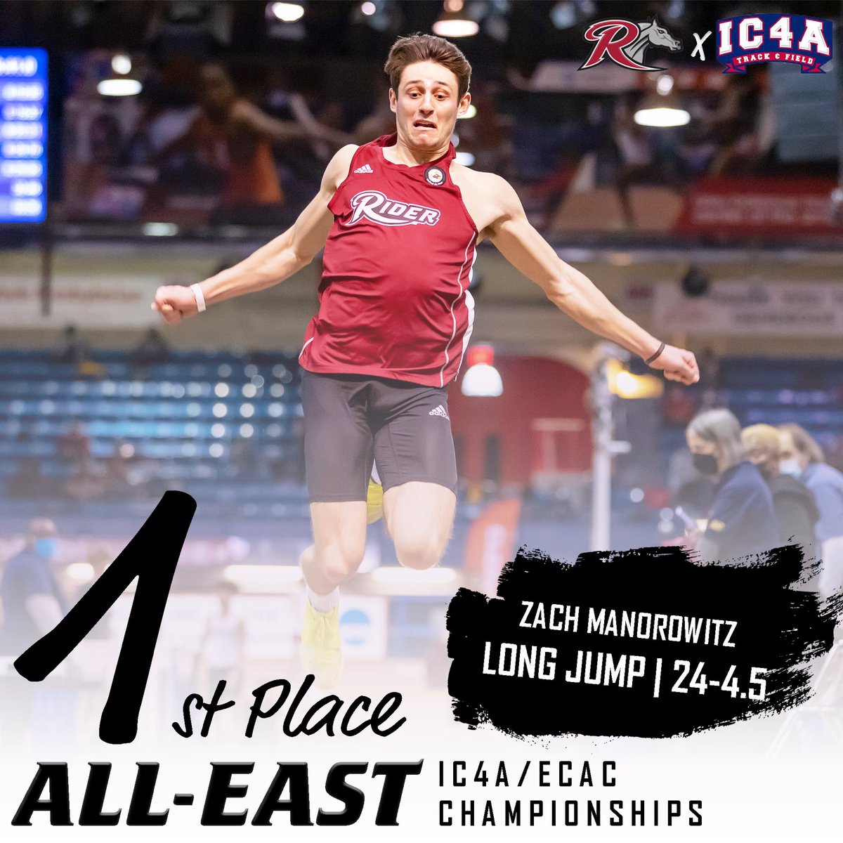 ALL EAST! <a href="/zachmano7/">Zach Manorowitz</a> earned All East honors when he won the long jump at the IC4A Championships with a jump of 24 feet, 4.5 inches! #GoBroncs

<a href="/riderathletics/">Rider Athletics</a>