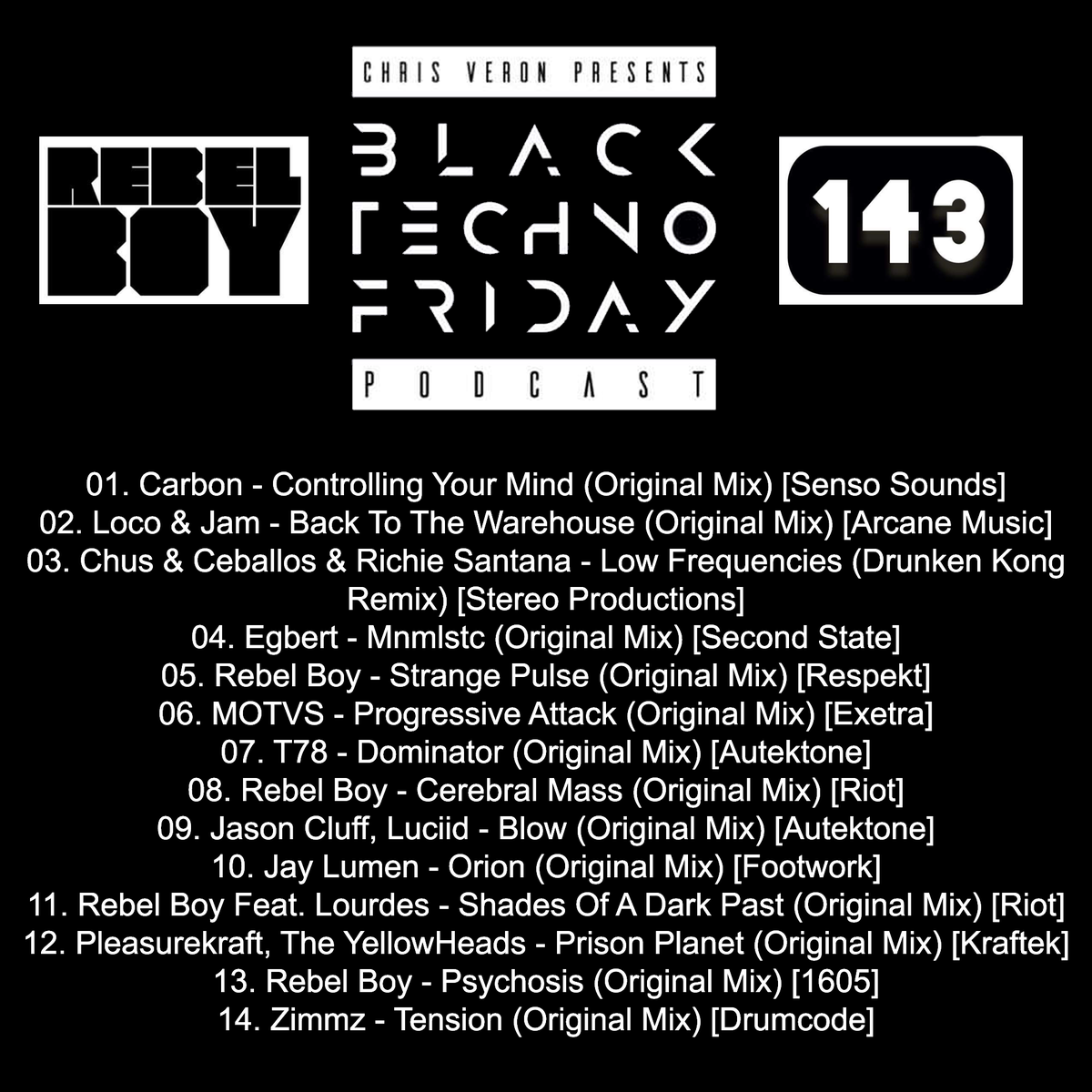 My guest mix for the Black TECHNO Friday Podcast is now up on SoundCloud! A big thank you to <a href="/djchrisveron/">Chris Veron</a> for having me on! Hit the link below for a listen! 🖤

▶️ soundcloud.com/dj-chrisveron/…

#rebelboy #rebelboymusic #techno #technomusic #technofamily #dj #soundcloud