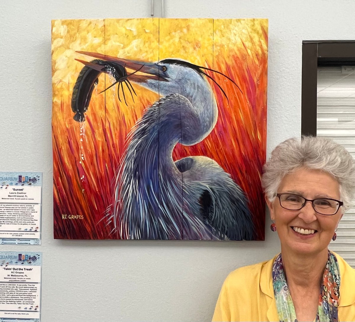 ArtsBrevard's tweet photo. #FridayFriendsDay The #AquariumArtWalk is raising awareness for Brevard Zoo's Aquarium Project with fabulous art installations throughout Brevard. Thank you to all our BCA Artists and local venues who have aided and supported this project. Below are KC Grapes & Robert Michaud. https://t.co/Frqp7UoEeN
