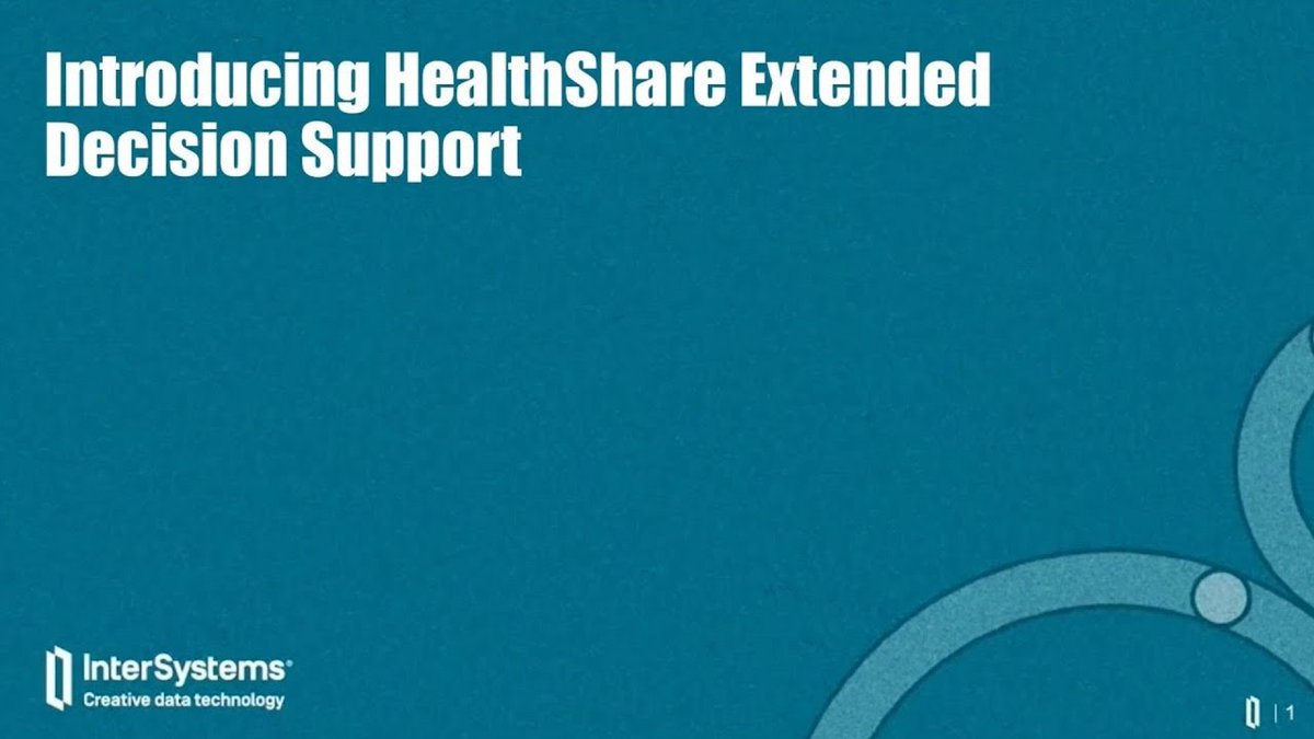 InterSystemsDev's tweet photo. 👉 Get a first look at @InterSystems HealthShare's next-generation #healthcare decision support and notification capabilities: https://t.co/IVwmcPmQqT
Don't miss this video on our #YouTube! #digitalhealth #healtIT https://t.co/UKL9NPEmfv