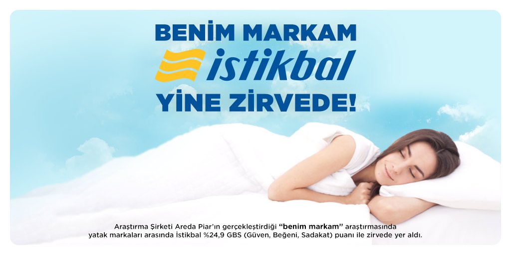 istikbal's tweet photo. Araştırma şirketi Areda Piar'ın gerçekleştirdiği "Benim Markam" araştırmasında, yatak markaları arasında İstikbal %24,9 GBS ( Güven, Beğeni, Sadakat ) puanı ile zirvede yer aldı.
#İstikbal #İstikbalYatak #BenimMarkam https://t.co/QATM65Haea