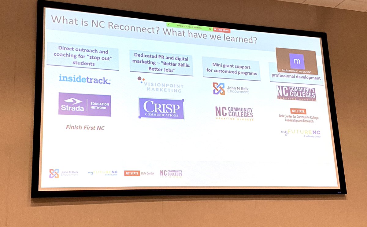 Mebane_Rash's tweet photo. Here is the continuum of Reconnect NC. @BelkEndowment @Wilkes_CC #nced https://t.co/9OVjFYOsNq