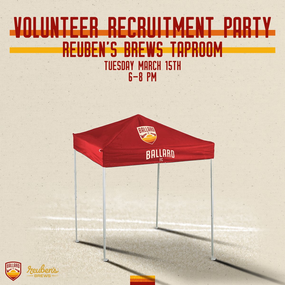 GoBallardFC's tweet photo. We need volunteers! Come grab a beer, meet Ballard FC staff and fans, and hear about our 2022 Volunteer Program on Tuesday March 15th from 6-8pm. 

See you @Reubensbrews?! https://t.co/9wBFTICHid