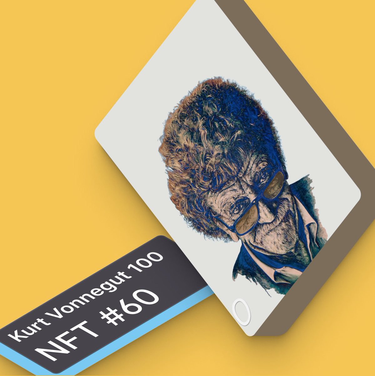 Artaboros's tweet photo. Sneak peek: Kurt Vonnegut 100 #nfts support @VonnegutLibrary in their amazing work. Soon available @opensea! 

Artwork inspired by the oil painting of #kurtvonnegut by famous painter Ilmar Kruusamae. https://t.co/uoMb2woi6p