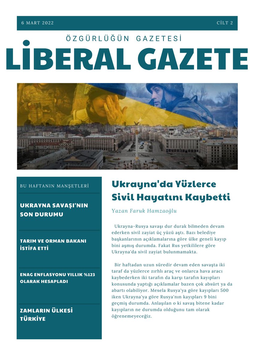 LiberteMedya's tweet photo. Liberal Gazete 2. Sayı!
Websitesinden okumak için;
https://t.co/M00FG8GVQI https://t.co/08LEZwFqeb
