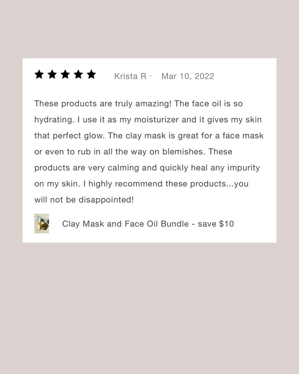 dprskn's tweet photo. ⭐️ ⭐️ ⭐️ ⭐️ ⭐️ review of the Clay Mask  and Face Oil ! The magical duo that heals and hydrates your skin overnight for a clear, glowing complexion! #dprskn #skincarereviews #acnetreatment #faceoil https://t.co/ijpRRsWrEI