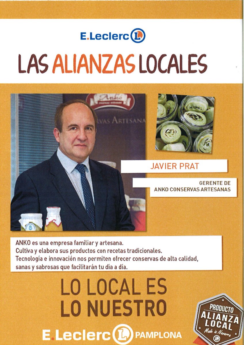 ankoconservas's tweet photo. Aprovecha el fin de semana visitando @LeclercPamplona . Con su campaña Alianzas Locales  "Lo local es lo nuestro" puedes disfrutar de las ventajas de nuestros productos. https://t.co/NSrNxQkyhV