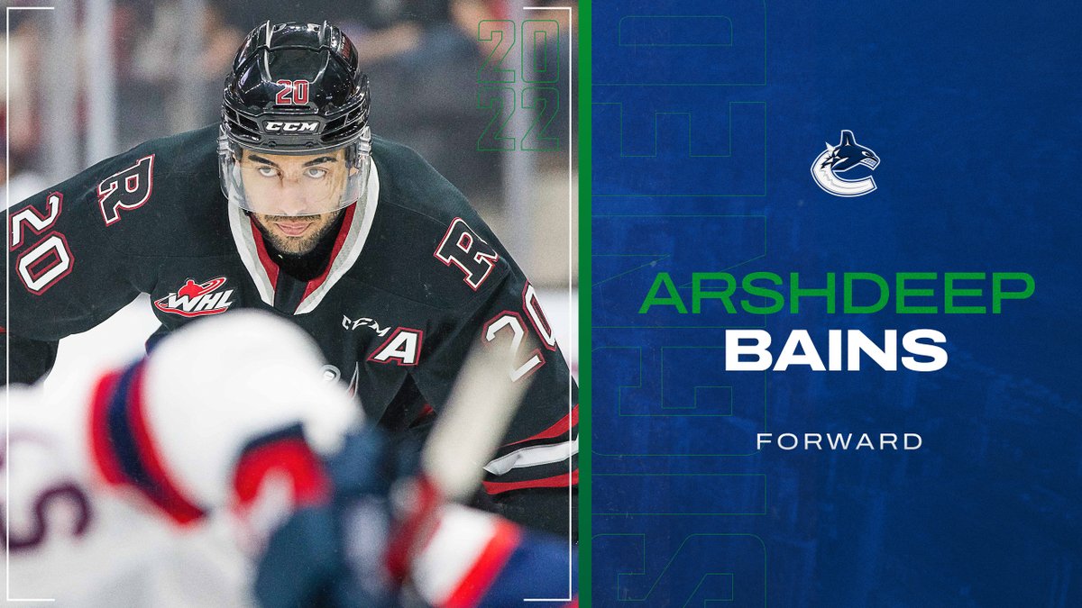 Vancouver Canucks General Manager Patrik Allvin announced today that the club has signed Surrey, BC’s Arshdeep Bains to an entry level contract. DETAILS | canucks.co/IHtQ50Ihk28